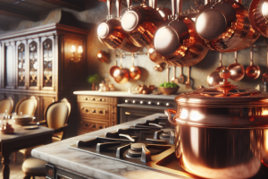 Ollas de cobre: lujo en tu cocina.